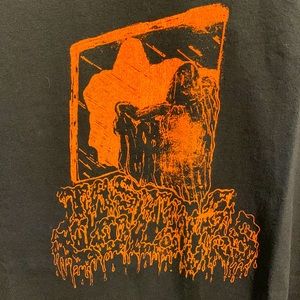 Tasting Colours Mirror Specter Orange on Black T-Shirt Indie Punk Rock Emo Phila